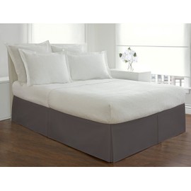 Lux Hotel Taillierter Bettrock Classic 35,6 cm Länge Plissee Styling, Kingsize, Grau