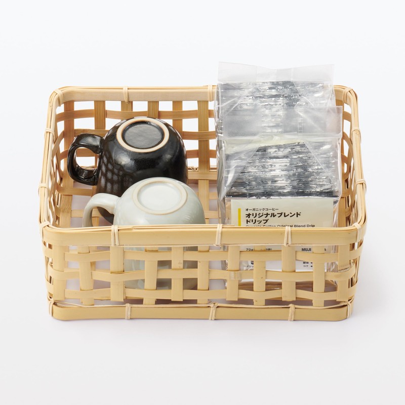 MUJI MDC77A2S Bamboo Woven Basket Natural, Approx. Width 8.3 x