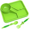 Dinneractive Dining Set for Kids - 3PC Green Dinosaur Dinnerware