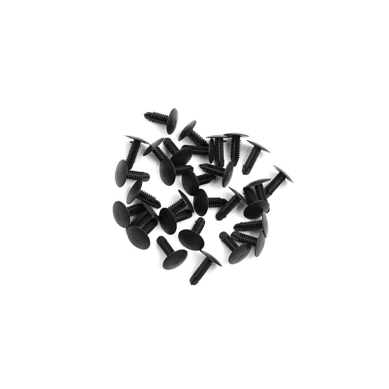 VekAuto 30pcs 5mm Hole Black Car Fender Bumper Plastic Rivets