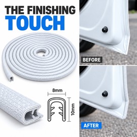 Car Door Edge Guard for Scratch Protection – 16.4 ft/ 5M U-Shaped Rubber Trim for Everyday Parking and Vehicle Protection, White 