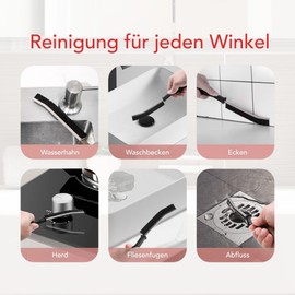 Hartborsten Fugenbürste 3 Stück – Eckenreinigungsbürste, Fugenreinigungsbürste, Spaltbürste für Küche, Bad, Toilette, Fenster, Fliesen, Spüle, Haushalt – Reinigungsbürste Schmutz in Rillen & Fugen (3)