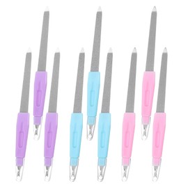 9 Double Headed Nail File, Professional Stainless Steel Cushioned polishing Strip, Salon Nail and Foot Care Beauty Tool, Professional Nail File, Nail Cuticle Trimmer, Stainless Steel Women Nail Files