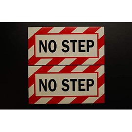 (2 Pack) No Step Sticker Vinyl Decal - Airplane Wing Warning - Window Indoor Outdoor Waterproof (X2PS33)