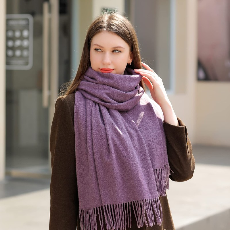 Masada Women's Winter Scarf, Warm and Soft Scarf, Purple