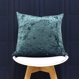 Riva Paoletti Verona Cushion Cover Square - Teal Blue - Velvet Feel - Crushed Velvet Look - Hidden Zip Design - 100% Polyester - 55 x 55cm (22" x 22" inches) - Designed in the UK