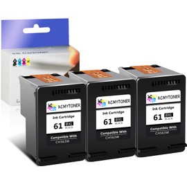 KCMYTONER 61XL Remanufactured Ink Cartridge Replacement for HP 61 XL Compatible with Envy 4500 5335 OfficeJet 2624 4634 DeskJet 1015 2050 Printer (3 Black)