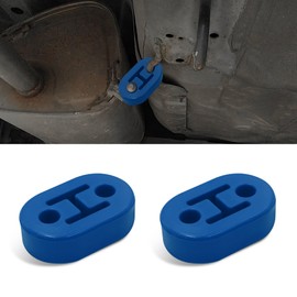 DWARFOO 2PCS Rubber Exhaust Hanger, Muffler Exhaust System, 2 Holes Heavy Duty Auto Exhaust Muffler Insulator Bushing, Universal Car Accessories High-Density Muffler Hanger for Cars (Blue, 2PCS)
