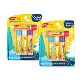 Carmex Daily Care - Bálsamo labial hidratante edición limitada, paquete en barra de azúcar, bastón de caramelo, galleta de azúcar y bayas alegres – 0.15 onzas cada uno, 4 unidades (paquete de 2)