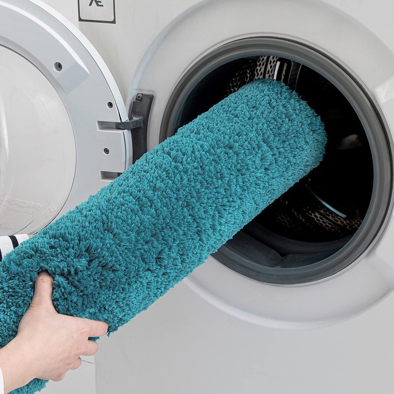MIULEE Teal Bathroom Rugs, Soft Large Absorbent Microfiber Bath Rugs
