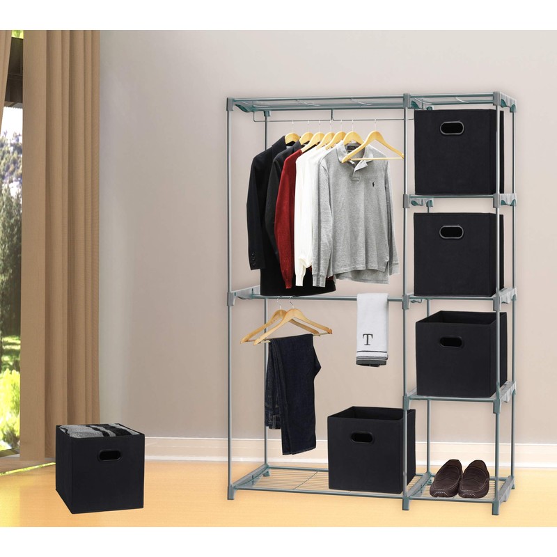 6 Pack - SimpleHouseware Foldable Cube Storage Bin with Handle,