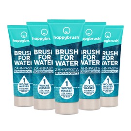 happybrush Brush4Water Toothpaste 5-Way Protective Formula Nourishes Gums, Helps Prevent Caries - Clinically Tested Toothpaste in Pack of 5 with Gentle Mint Flavour
