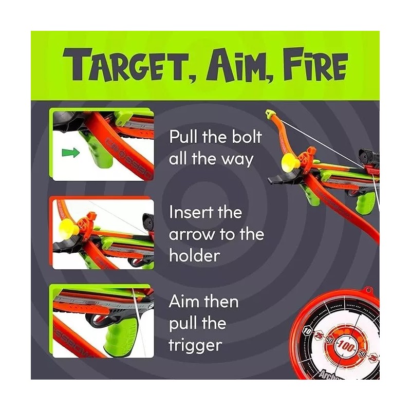 Toysery Real Crossbow Archery Set for Kids - 3 Suction