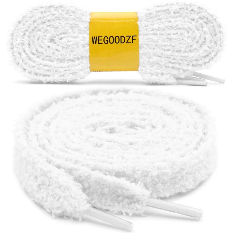 WEGOODZF Flat Fuzzy Shoe laces: 2 Pairs 1.5CM Wide 35