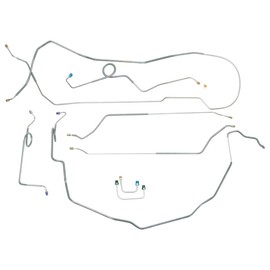 Inline Tube 1968 Chevelle Malibu SS Hardtop Power Disc Conversion Complete Line Kit 8pc, Stainless