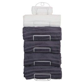 SODUKU Towel Racks for Bathroom Wall Mounted Metal Wine Rack Towel Shelf Towel Holder for Bath White