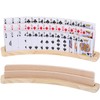 Exqline Curved Wooden Playing Card Holder Tray Rack Organizer Set