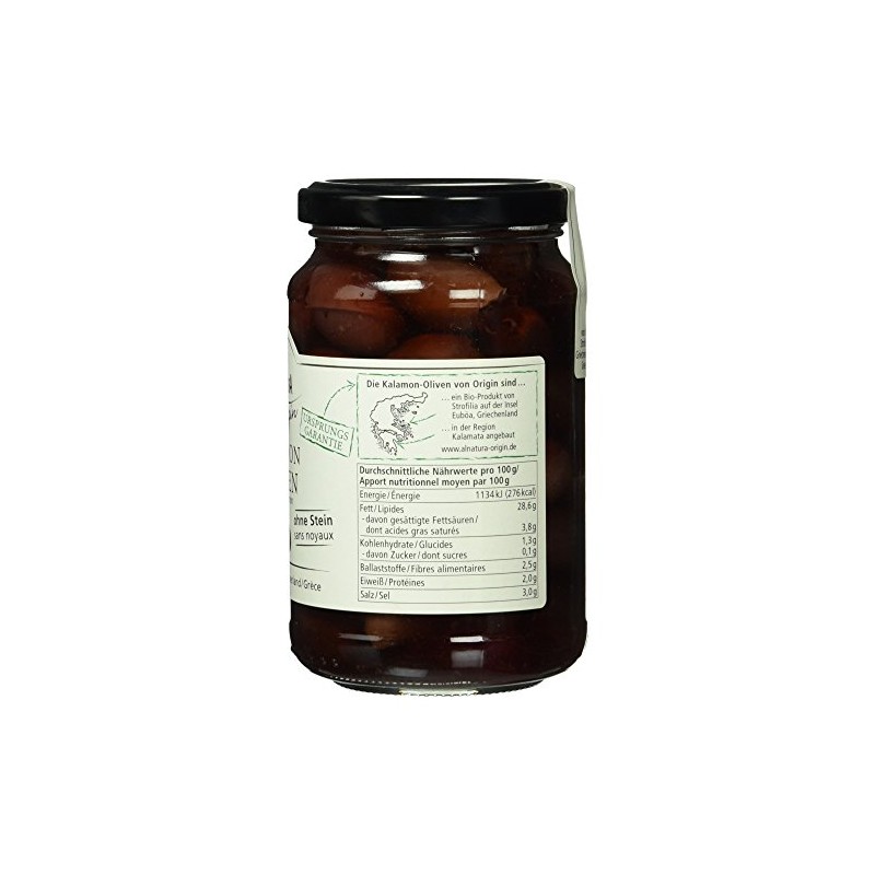 Alnatura Organic Origin Kalamon Olives without Stone, 180 g