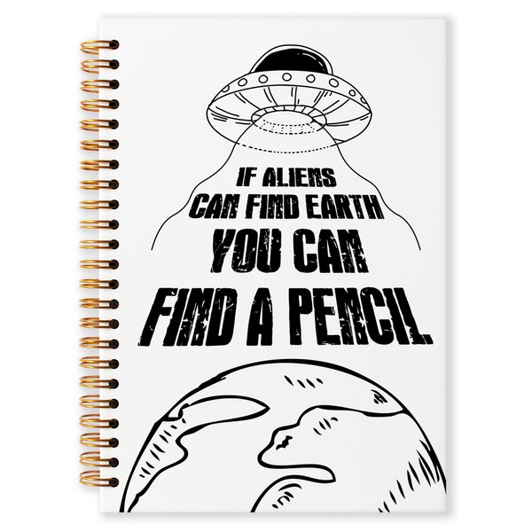 Grace Yonks Funny Alien UFO Journal Notebook, A5 Spiral Notebook,