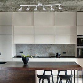 Globe Electric 59353 Grayson 6-Light Adjustable S-Shape Track Lighting, White Color, Matte Finish, Bulbs included, 8.66"