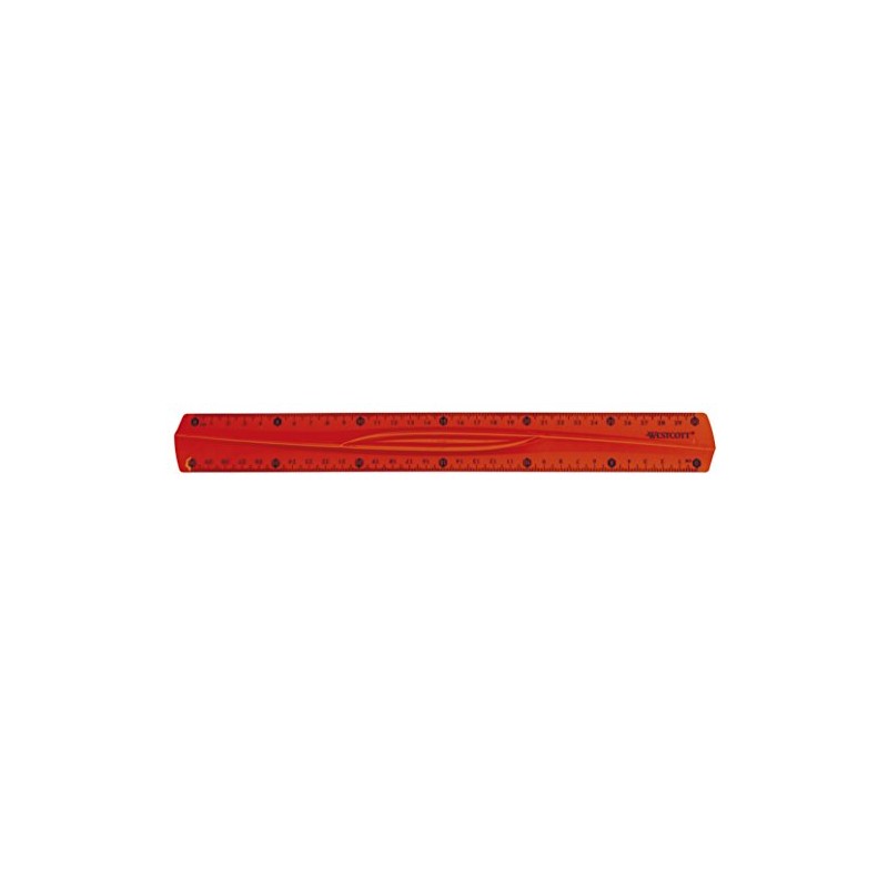 Westcott E-10222 00 30 cm Flexible Ruler - Assorted Colours,red