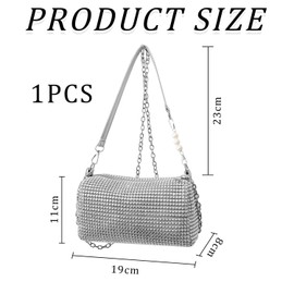 1 Piece Silver Flash Crossbody Bag, Multi-Function Storage Product, Simple And Fashionable Decoration For Women, One-Shoulder Hand Storage Props, Clothing Accessories.