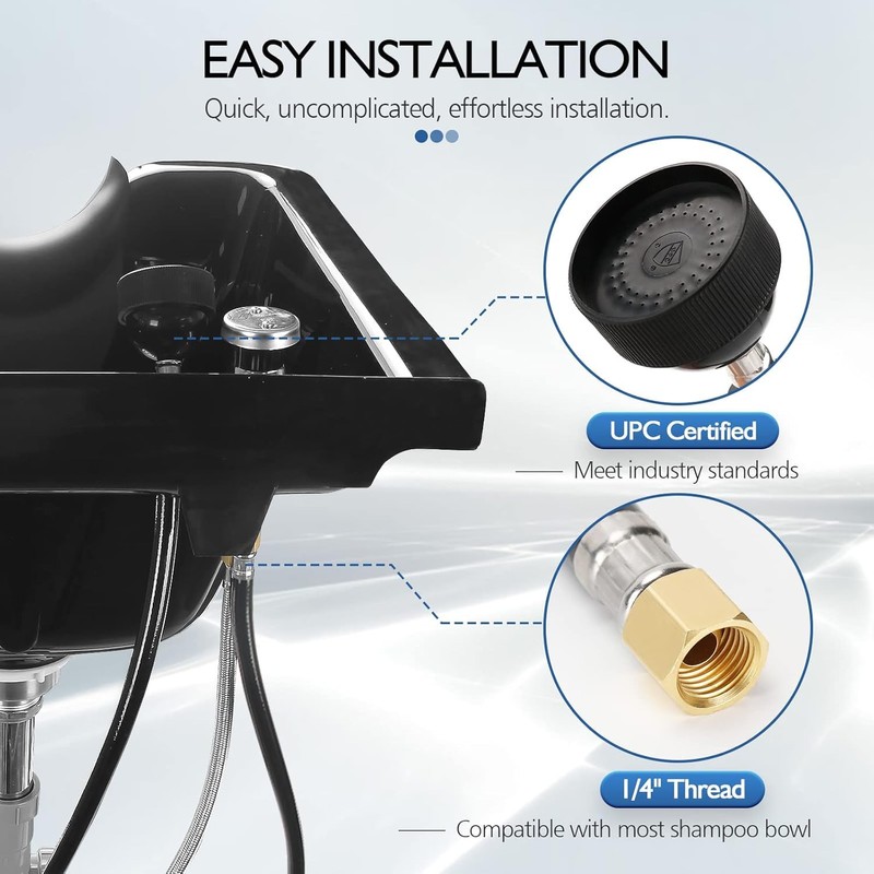 LukLoy 2 Pack UPC Certified Salon Shampoo Bowl Sprayer Head