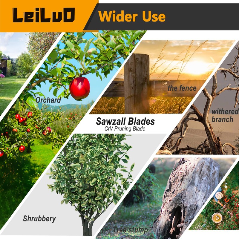 LEILUO 9-Inch Wood Pruning Reciprocating Saw Blades 10 Piece CRV
