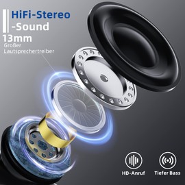 Ulfsaar Bluetooth Headphones, Wireless Bluetooth 5.3 Headphones with HD Microphone, HiFi Stereo In-Ear Headphones with LED Display, Sports Earphones, IP7 Waterproof Earbud for iOS, Android