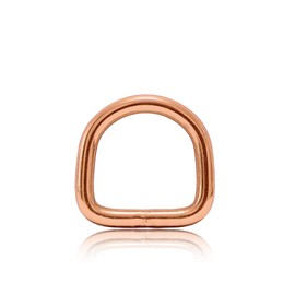 Ganzoo D ring made of steel, set of 2, inner dimensions 15 mm, material thickness 3 mm, DIY dog collar, rust-proof, welded, ideal with paracord 550, colour rose gold