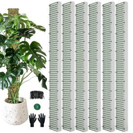 60"/40"/24" Metal Moss Pole, D Shape Sphagnum Moss Pole, Moss Poles for Climbing Plants, Moss Pole for Plants Monstera, Indoor Climbing Plants, Moss Poles Kit (6Pcs 60")