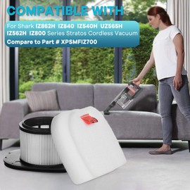 UZ565H Replacement Filters for Shark Stratos Cordless DuoClean PowerFins HairPro Vacuum IZ862H IZ562H UZ565H UZ865H IZ540H IZ840H IZ800, Replacement Part XPSMFIZ700 and XFFKIZ70