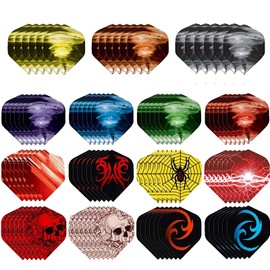 DAHI Dart Accessories Dart Flights Pack of 90 Dart Flight Darts Flights in Standard Shape with 15 Designs (Dart Flights)