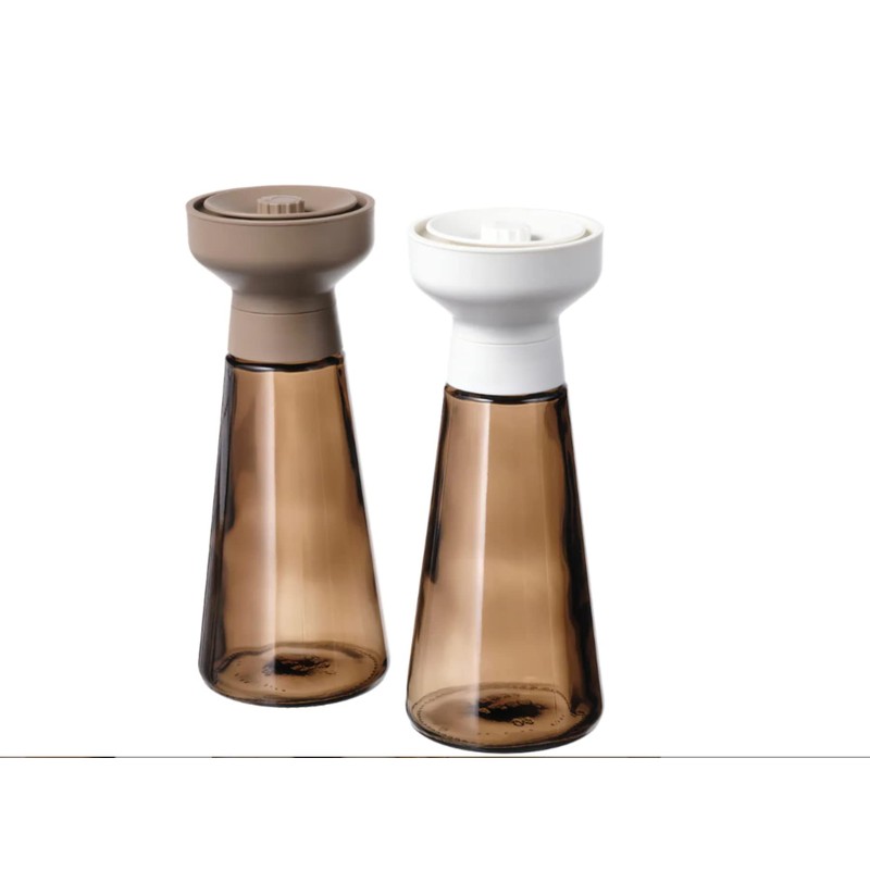 Ikea Halvtom Spice Mill, Glass/Brown, Set of 2 Piece per