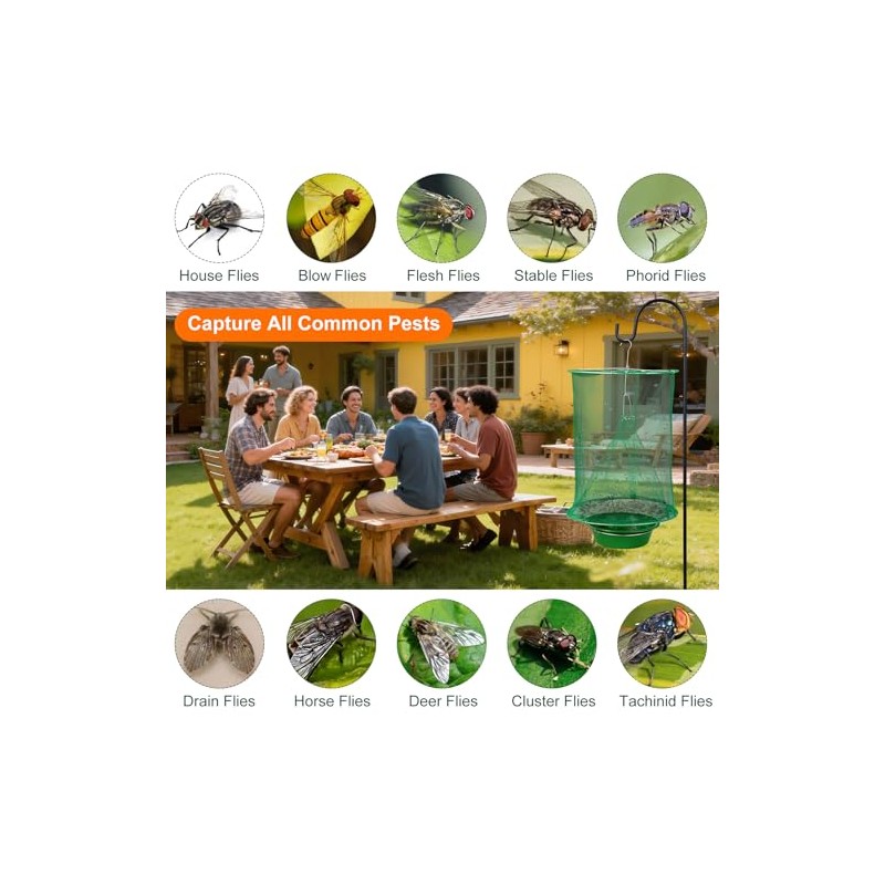 4 Pack Fly Trap Fly Traps Outdoor Hanging, Fly Catcher