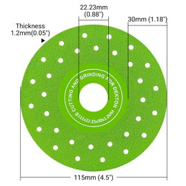 LOZLIN 3PCS 115MM Vacuum Brazed Ultra-Thin Multi-Pore Flat Abrasive Sheet Disc for Porcelain Glass Ceramic Tile Granite Marble Diamond Saw Blade