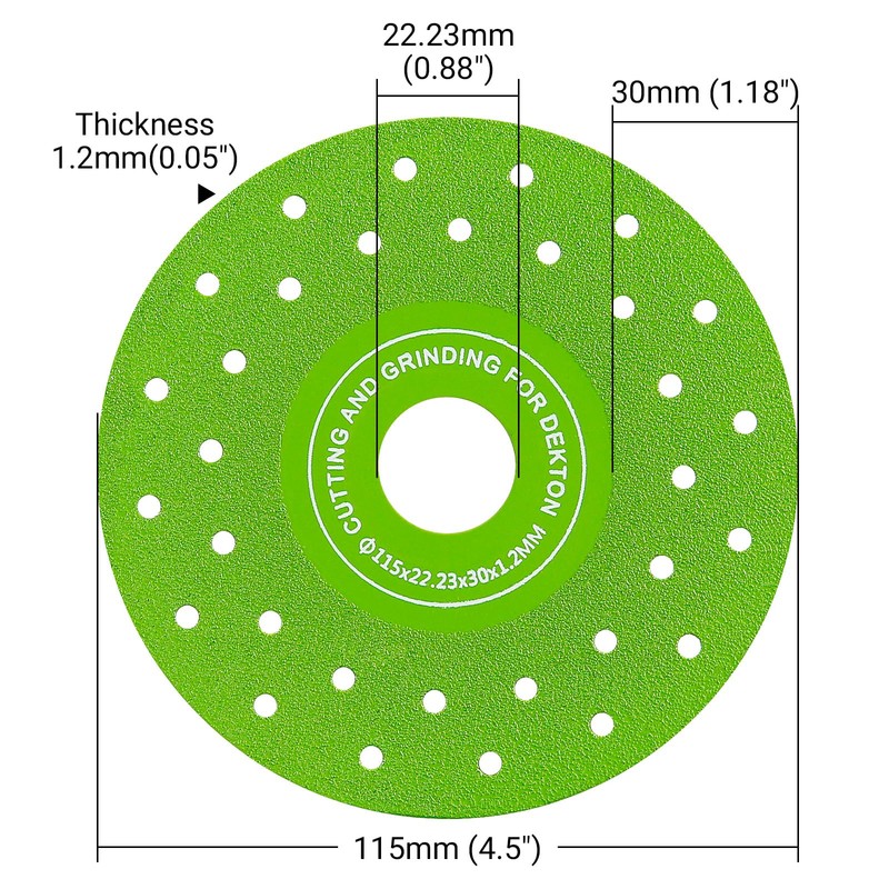 LOZLIN 3PCS 115MM Vacuum Brazed Ultra-Thin Multi-Pore Flat Abrasive Sheet
