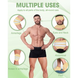 11 PCS Castor Oil Pack Wrap Kit for Men and Woman Plus Size, Organic Castor Oil Wrap Pad for Eyes Neck Stomach Waist Knees Legs Feet Entire Body Reusable Flannel Cotton Wraps Machine Washable