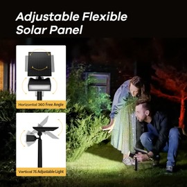 Consciot Halloween Solar Spot Lights Outdoor, 360° Adjustable, IP65 Waterproof, Solar Lights for Garden, Yard, Doorway, Lawn, Cool White, 4 Pack