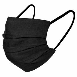 Love My Fashions® Unisex Black Single Ply Reusable Pleated Cotton Fashion Face Mask Washable Multifunctional Elastic Ear Loop Mouth Nose Cover (1-piece)