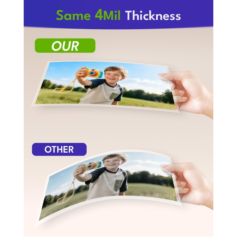 Uinkit 4mil Thicker Self-Adhesive Laminating Sheets, 10Pack Letter Size 8.5x11"