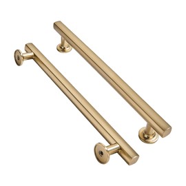khtumeware 10 Pack 5 Inch(128mm) Brushed Brass Cabinet Pulls Kitchen Solid Heavy Duty Brushed Gold Cabinet Pulls Kitchen Cabinet Hardware for Cupboard Drawer Handles Dresser Pulls