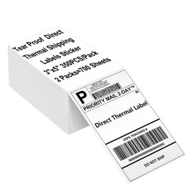 LENVII 3" x 5" Direct Thermal Shipping Labels, 700 Labels 2 Packs, Tear Proof, Waterproof, Oil-Proof, Perforated Commercial Grade Label Sticker Paper, Compatible with Most Thermal Printers