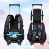 4PCS Rolling Backpack for Boys,Kids Dinosaur Backpacks with Roller Wheels,
