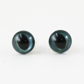 Cat's Eye 2 Pieces 1 Pair 7.5 mm Blue Pearl