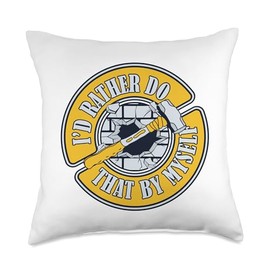 DIY Home Improvement Kit Demolition Services Gifts I'd Rather Do That by Myself Home Wrecker House Demolition Throw Pillow, 18x18, Multicolor