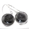 Sparkling Black Titanium Druzy 925 Sterling Silver Earrings, 5/8"