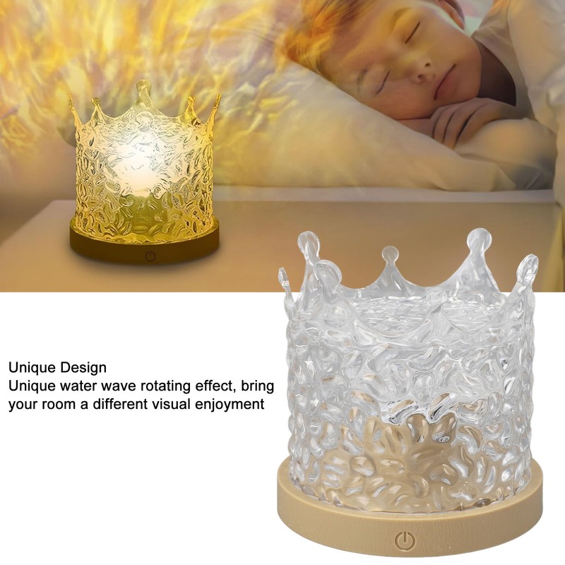 Wave Night Light 3 Colors 1000mAh USB Rechargeable Brightness Adjustable