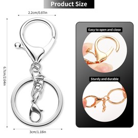 Gkeygo 10 Pack a Set Metal Lobster Claw Clasps and Key Rings, Key Chain Accessories, Keychain Making kit for Keys, Art Crafts, Jewelry Making, Silver - Light Gold