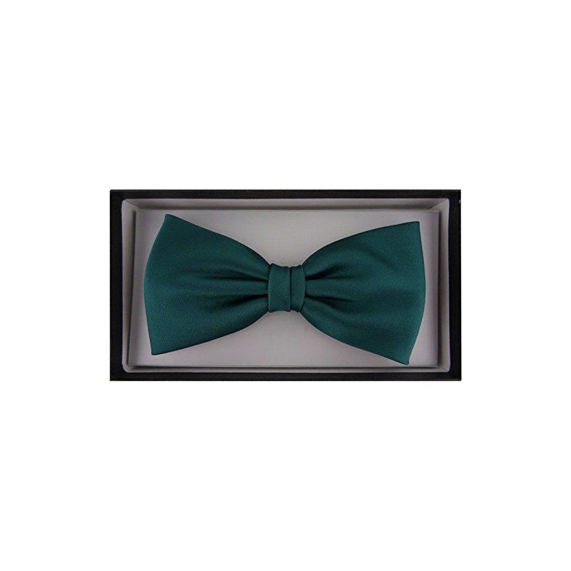 TigerTie Pre-tied Satin Bow Tie - Plain Colour + Gift